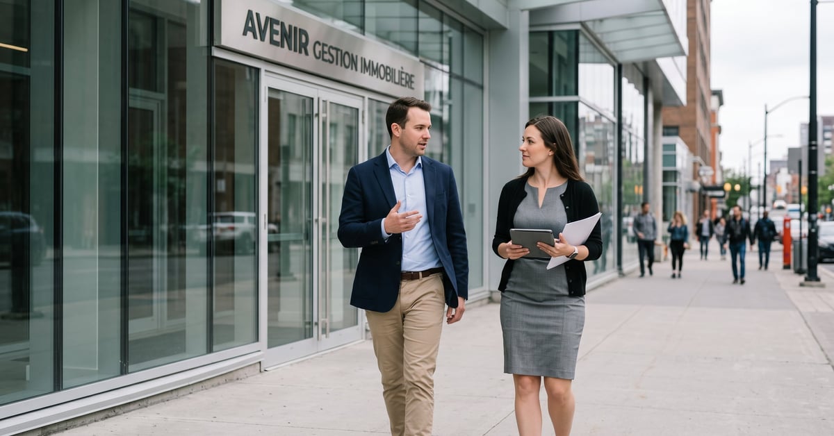 Professionnel de l'immobilier analysant des données numériques dans un bureau moderne — avenir gestion immobilière