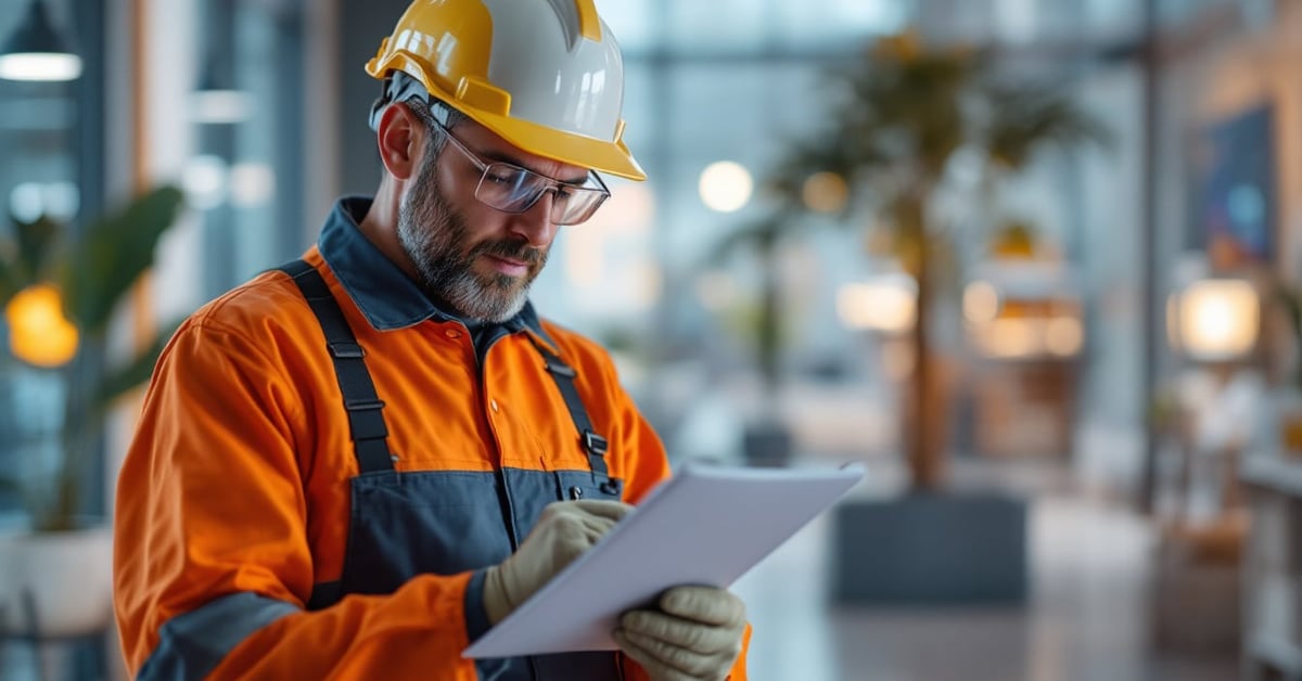Interface logiciel maintenance bâtiment sur écran d'ordinateur dans un bureau moderne